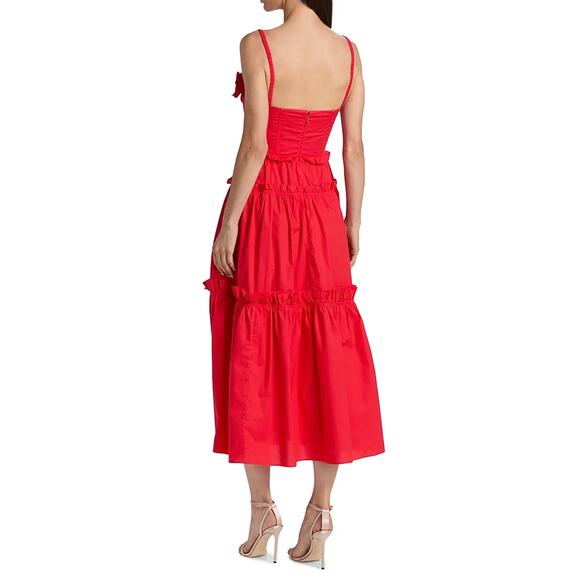 Aknvas Rach Rosette Cotton Midi-Dress US 2 - Picture 5 of 10